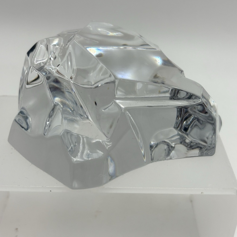 Vintage Val St. Lambert Signed Art Crystal Glass Iceberg Paperweight Belgium